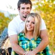 Ashleigh &amp; Jesse&#039;s beautiful fall colors autumn engagement portraits in Hyalite Canyon near Bozeman, Montana.